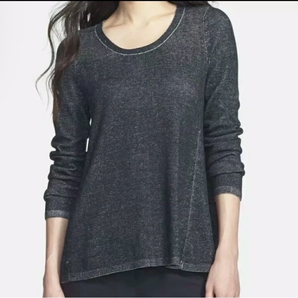 Eileen Fisher Organic Cotton TENCEL™ Hi-Low Knit Top – Size Small